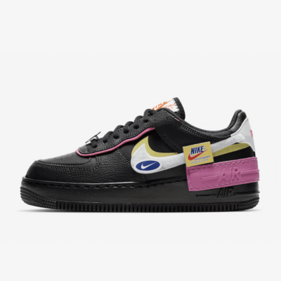 Nike Air Force 1 Shadow Removable Patches Black Pink