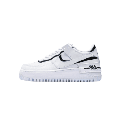 Nike Air Force 1 Shadow Black and White con doble swoosh en blanco y negro