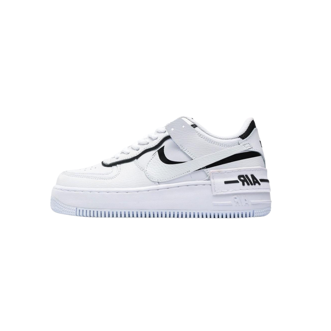 Nike Air Force 1 Shadow Black and White con doble swoosh en blanco y negro