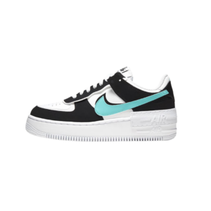 Nike Air Force 1 Shadow Black Teal negras con doble swoosh verde azulado