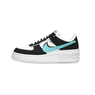 Nike Air Force 1 Shadow Black Teal negras con doble swoosh verde azulado