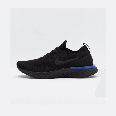 Nike Epic React Flyknit Negras y detalle Azul