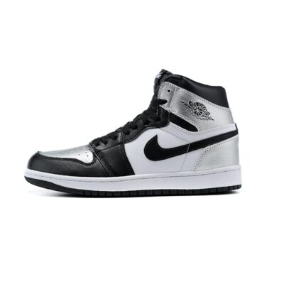 Nike Air Jordan 1 Negras Blancas y Plateadas