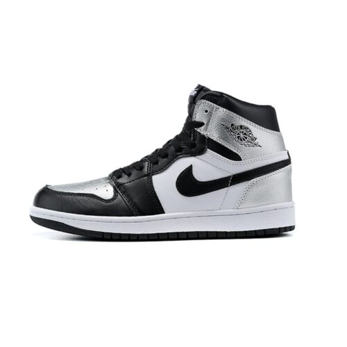 Nike Air Jordan 1 Negras Blancas y Plateadas