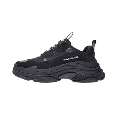 Balenciaga Triple S 490 Total Black completamente negras con suela chunky