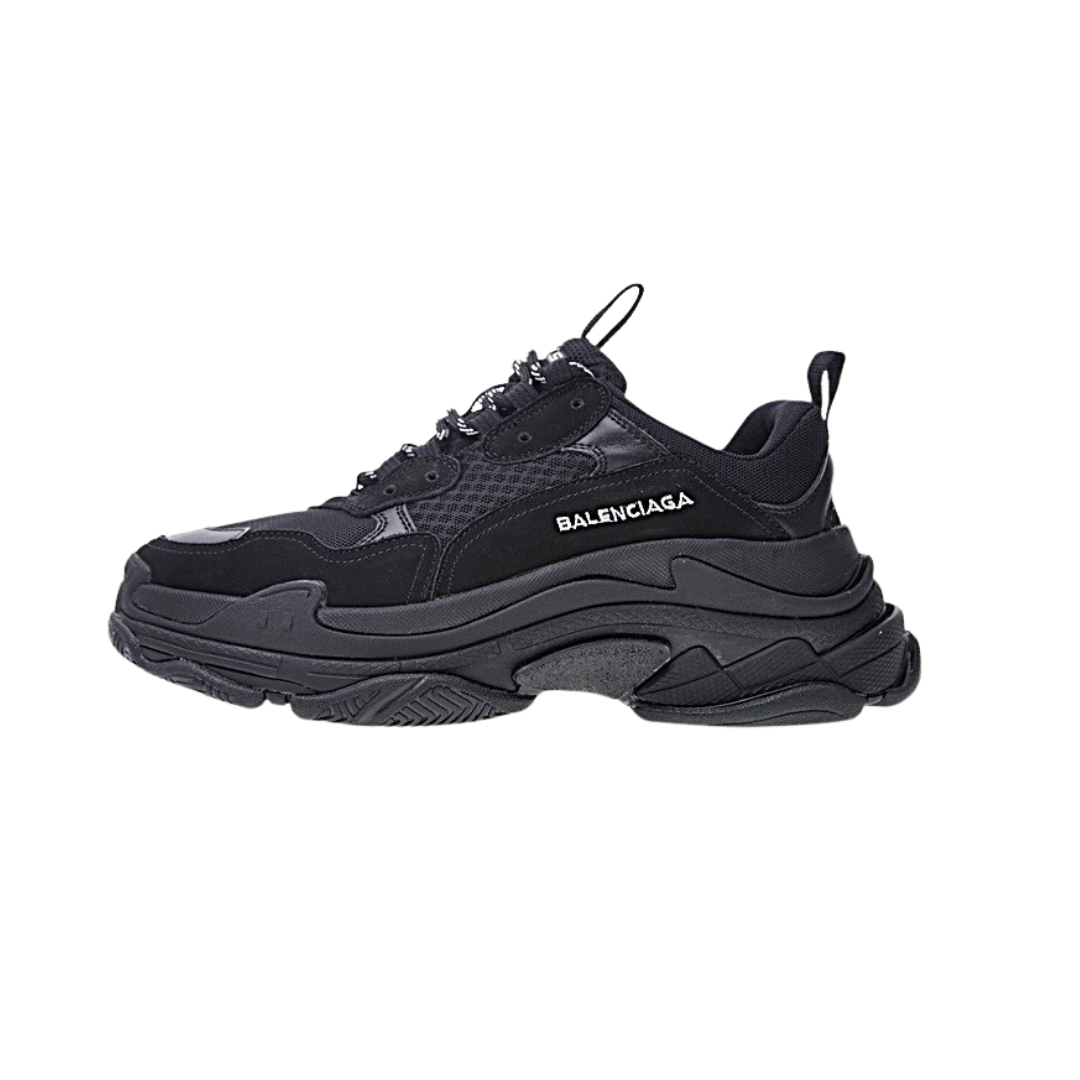 Balenciaga Triple S 490 Total Black completamente negras con suela chunky