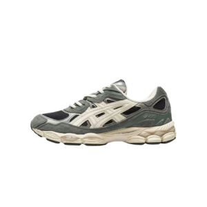 Zapatillas Asics GEL-NYC en tonos oliva y negro con tecnología GEL y diseño técnico