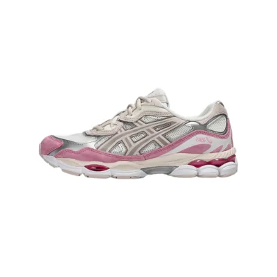 Zapatillas Asics GEL-NYC en crema y rosa con detalles beige y amortiguación GEL