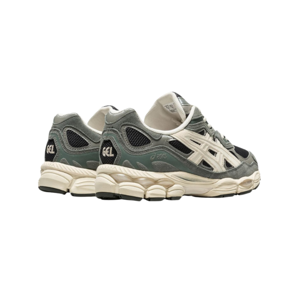 Zapatillas Asics GEL-NYC en tonos oliva y negro con tecnología GEL y diseño técnico