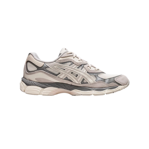 Zapatillas Asics GEL-NYC color avena y gris con diseño técnico y amortiguación GEL