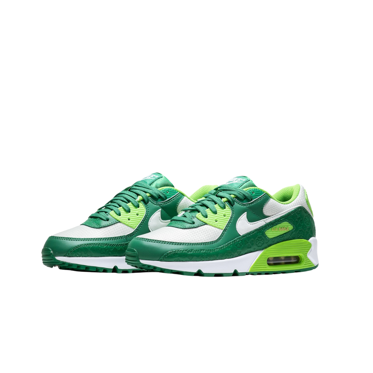 Perfil lateral Nike Air Max 90 QS St. Patrick’s Day.