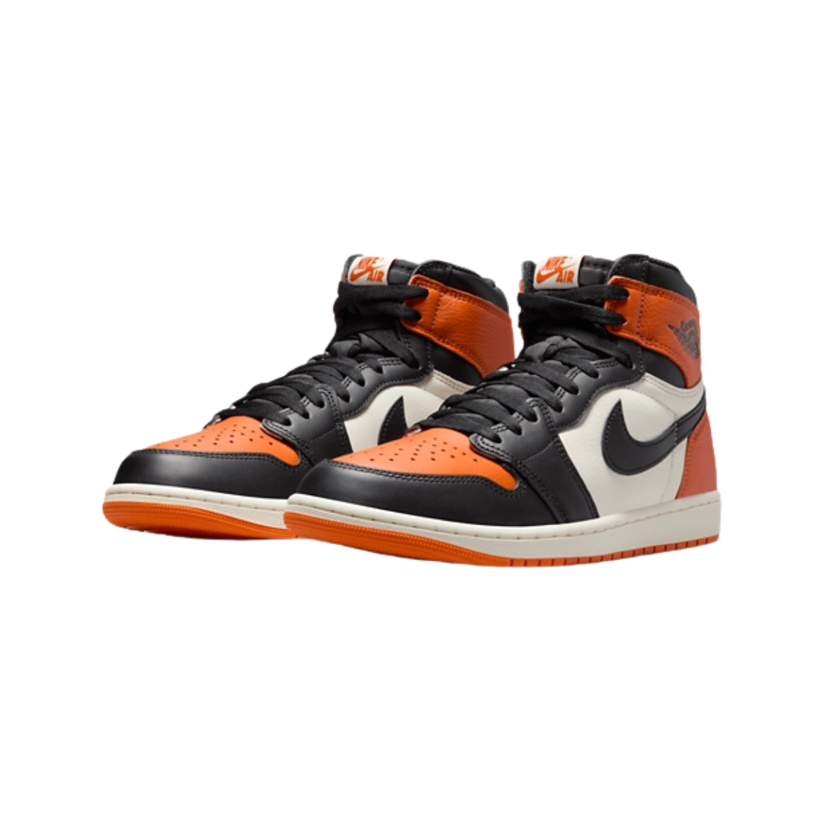 Air Jordan 1 Retro High OG Shattered Backboard en vista frontal y lateral.