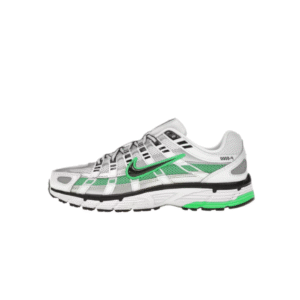 Nike P-6000 Green Strike blancas con detalles verdes vista lateral