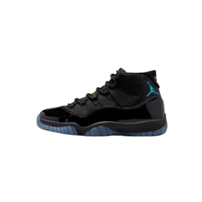 Air Jordan 11 Retro Gamma Blue negras con suela icy translúcida